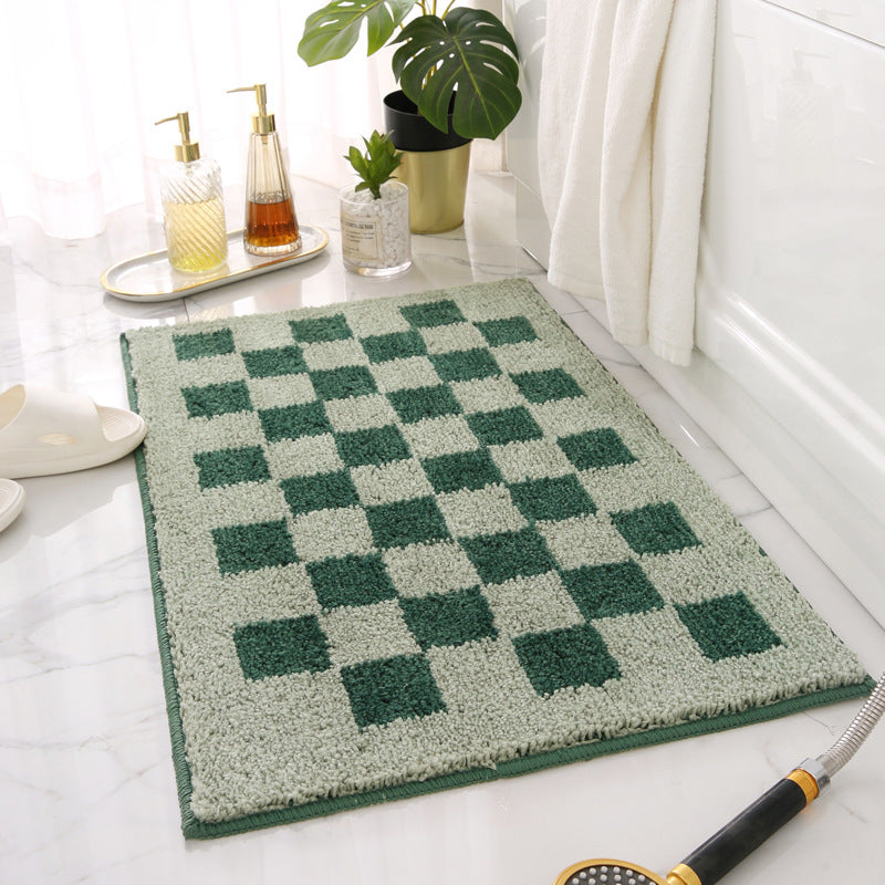 Black and White Checkerboard Bath Mat