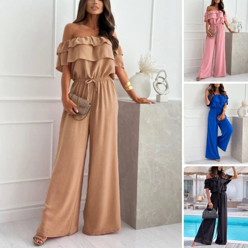 aldorian™-🌺Women’s Off Shoulder Ruffle Jumpsuit🍑