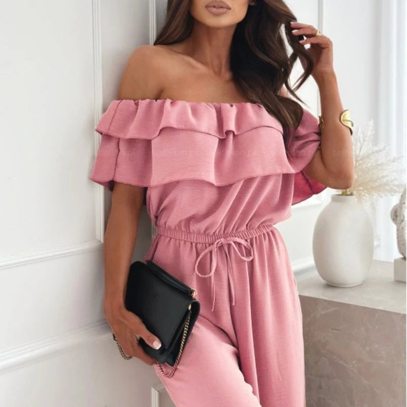 aldorian™-🌺Women’s Off Shoulder Ruffle Jumpsuit🍑