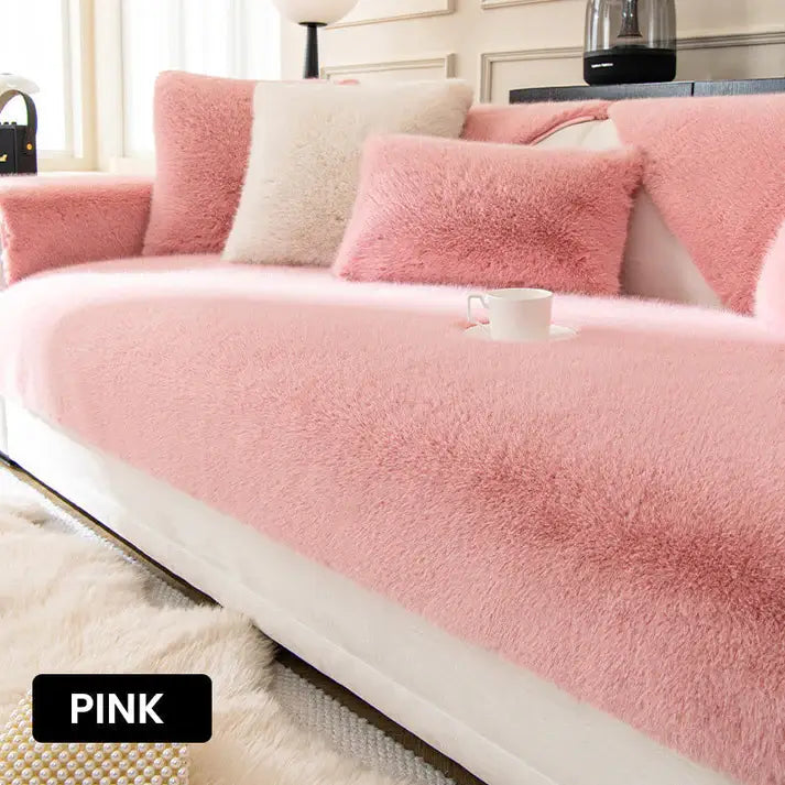 🔥Luxury artificial mink hair sofa cushion