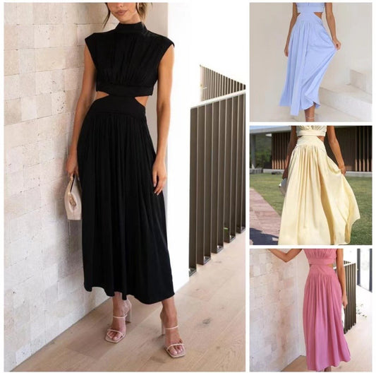 aldorian™-🔥Hot Sale 49%OFF - Cutout Waist Pocketed Vacation Midi Dress