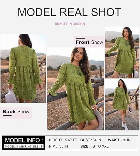 2025 New Arrival- Casual Eyelet Lace Dress for Women(Buy 2 Free Shipping)