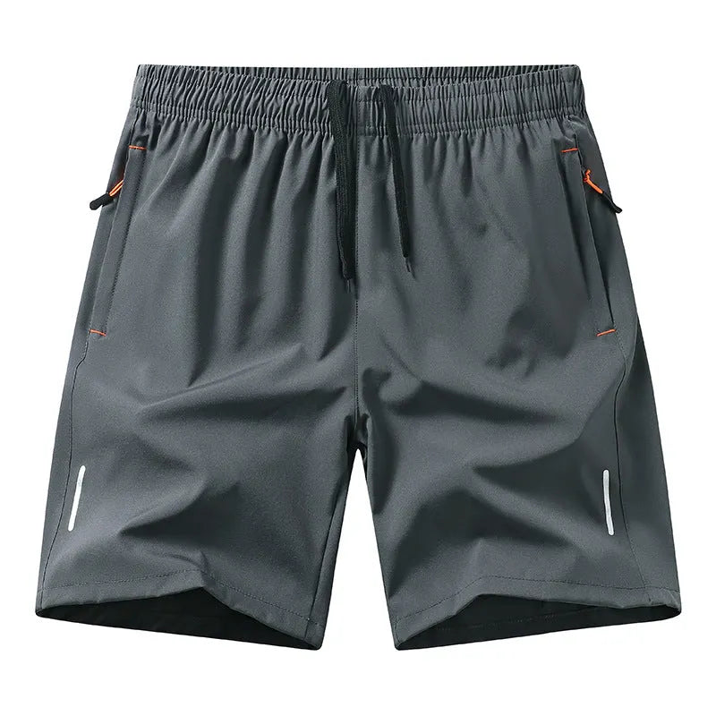 Casual Running Straight-Leg Shorts (with Zipper Pockets and Reflective Strips)