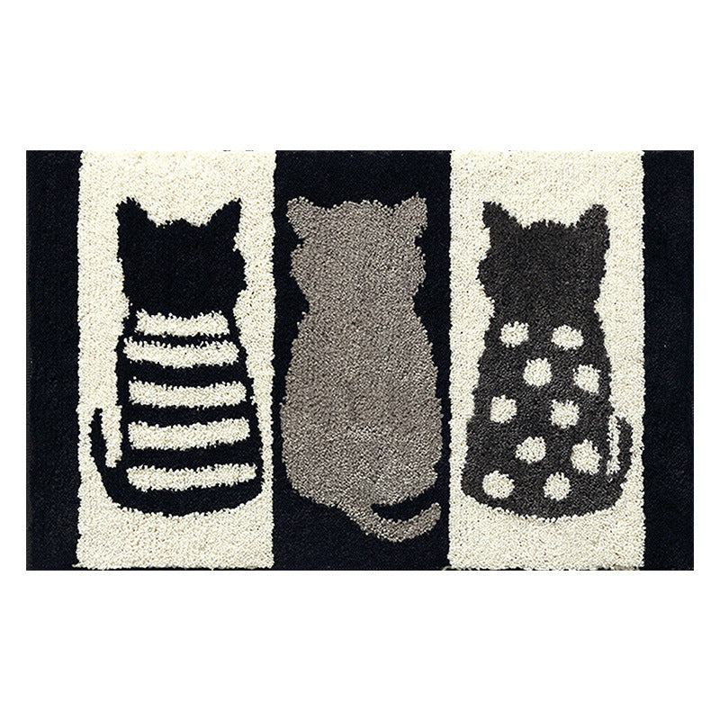 Three Cats Bathroom Rug, Non-Slip and Washable