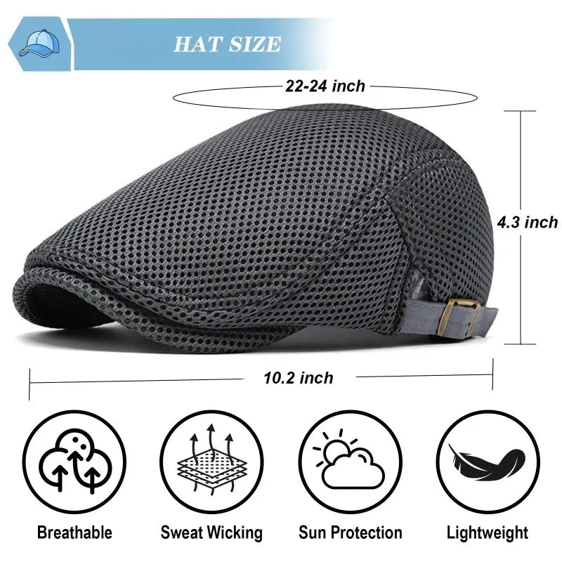 Breathable Mesh Flat Cap
