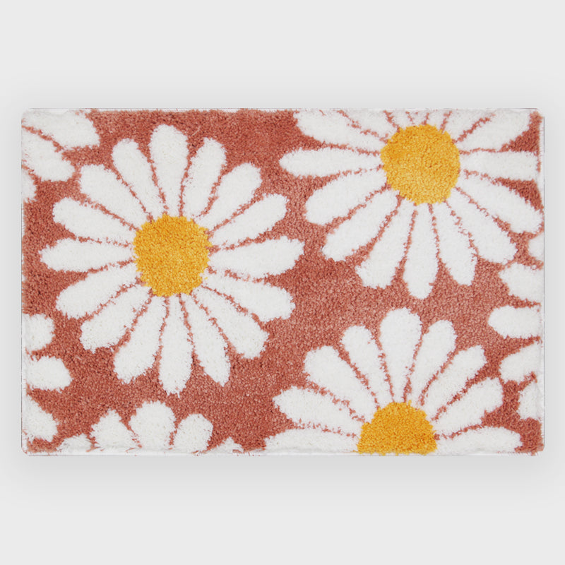 Cute Green Daisy Bath Mat