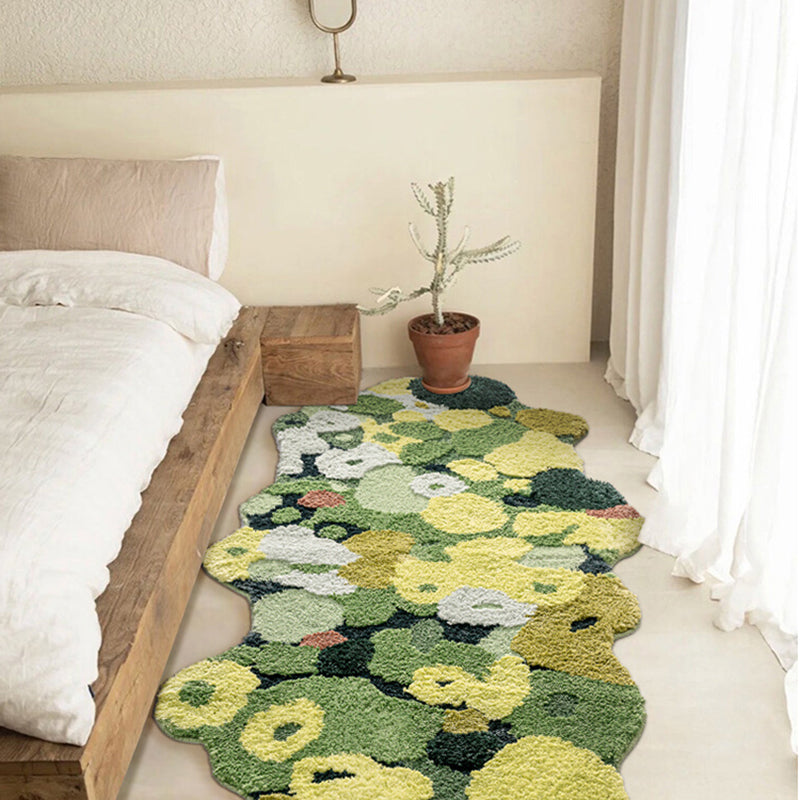 3D Green Moss Bedroom Runner Mat