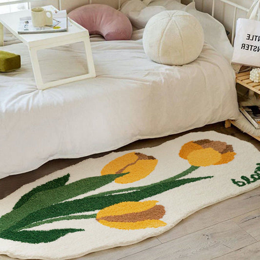 Yellow Tulip Bedroom Runner Mat