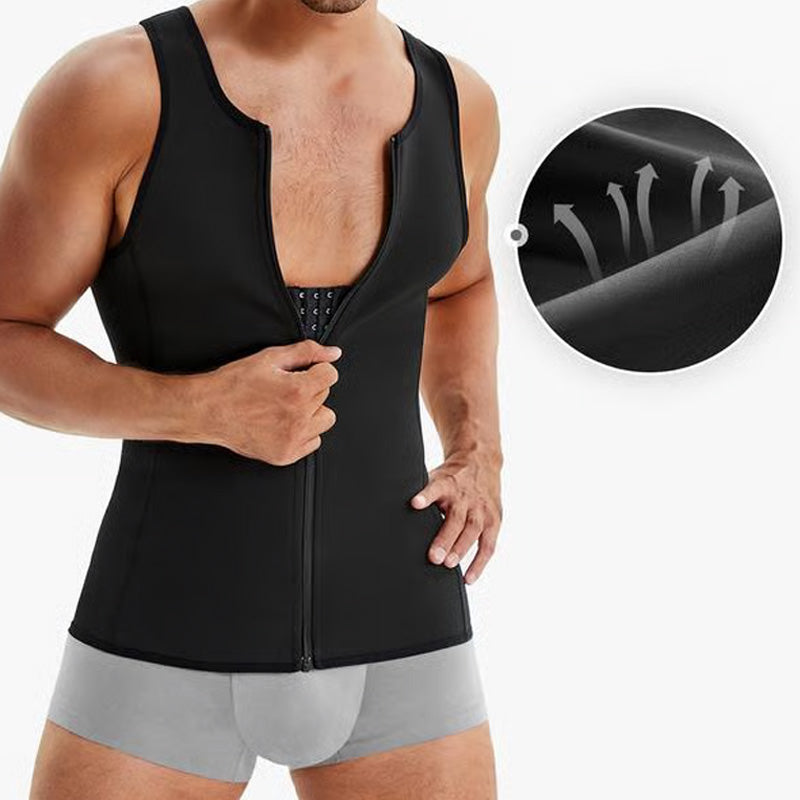🥳[Hot-Selling ]🎽Men's Abdominal Slimming Zipper Vest