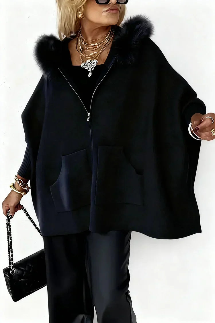 🔥💥Women Fur Collar Solid Color Casual Jacket