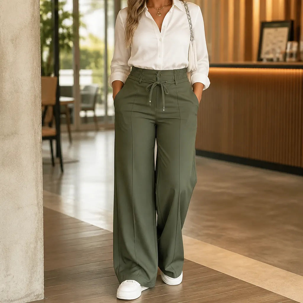 Women’s Relaxed‐Fit Straight‐Leg Trousers • Functional Multi‐Pocket Design