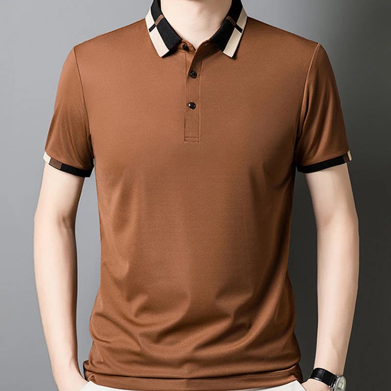 aldorian™-🔥Men's Stretch Ice Silk Short Sleeve Lapel Polo