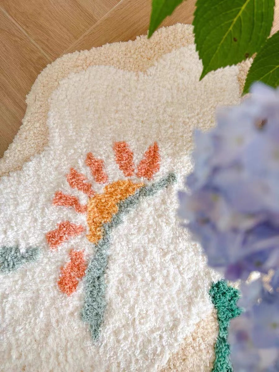 Yellow and White Flower Bedroom Mat