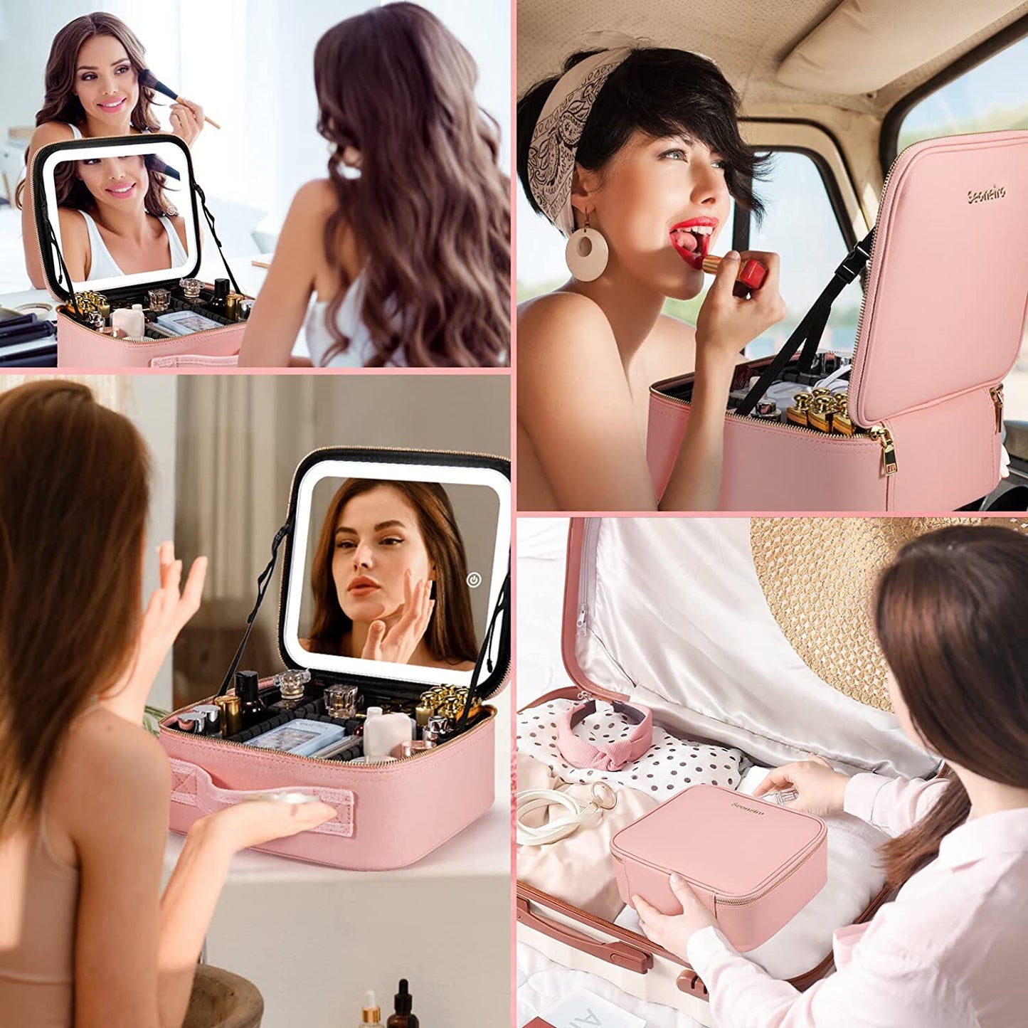 aldorian™-💝Makeup bag with LED Mirror