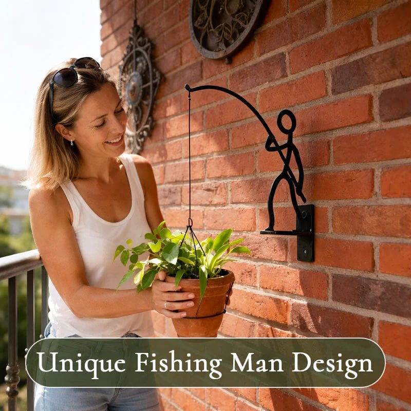 🎣Fishing Man Hanging Plant Hoo