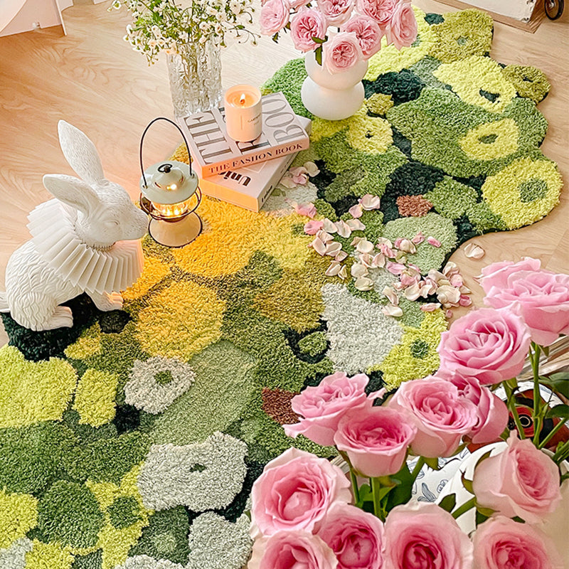 3D Green Moss Bedroom Runner Mat