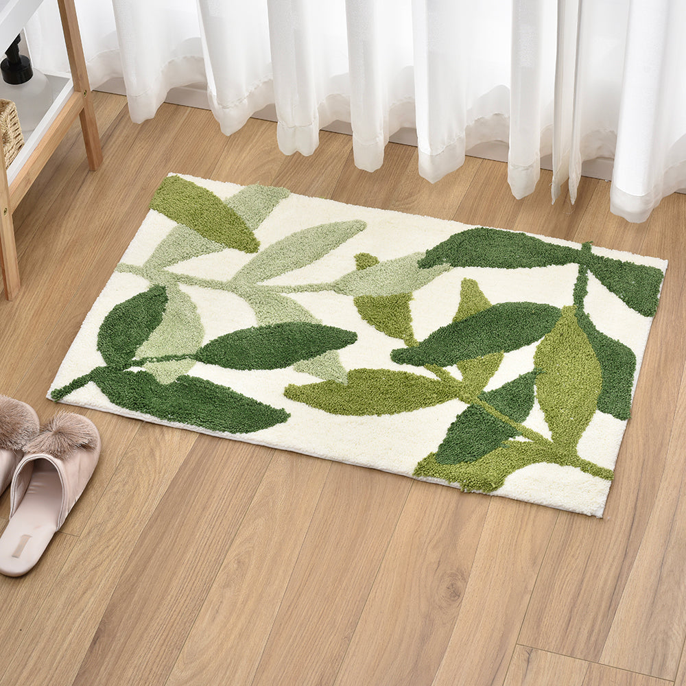 Green Leaves Bath Mat