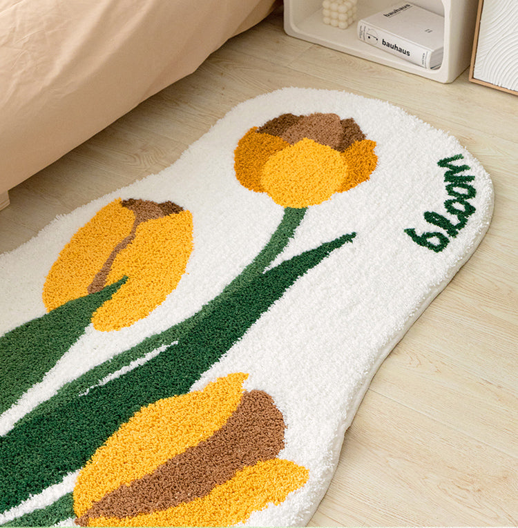 Yellow Tulip Bedroom Runner Mat