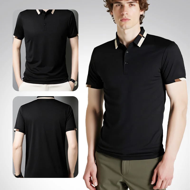 aldorian™-🔥Men's Stretch Ice Silk Short Sleeve Lapel Polo