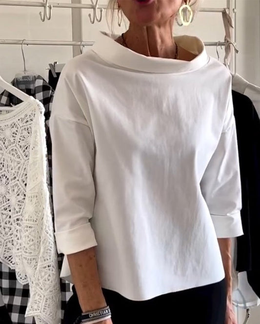 aldorian™-(BUY 2 FREE SHIPPING) Casual Wide Lapel Half Turtleneck Top