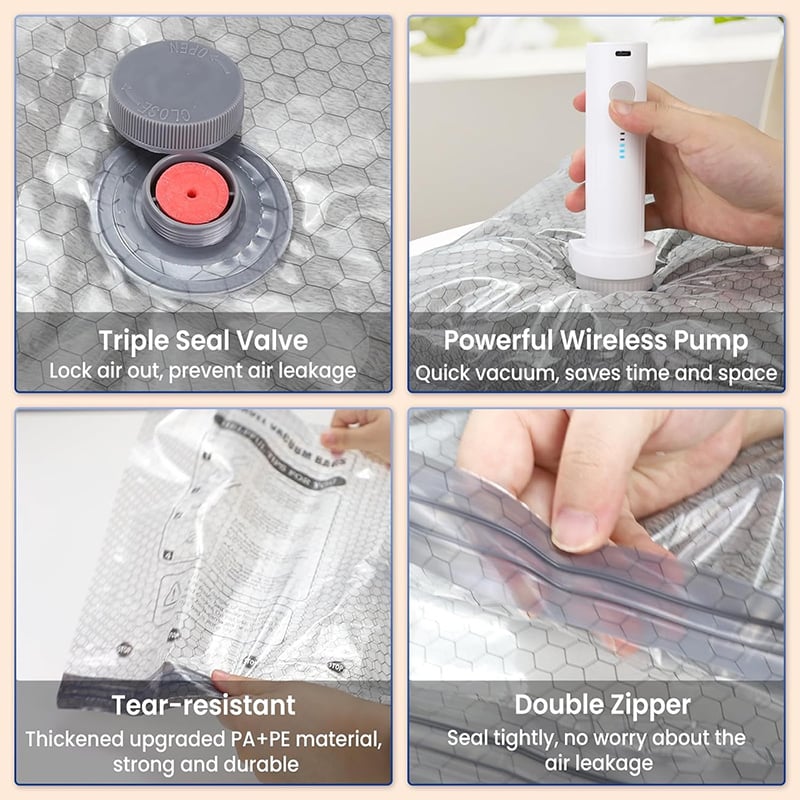 🏆⚡ 50K+ SOLD! Cordless Travel Vacuum Storage Compression Bag