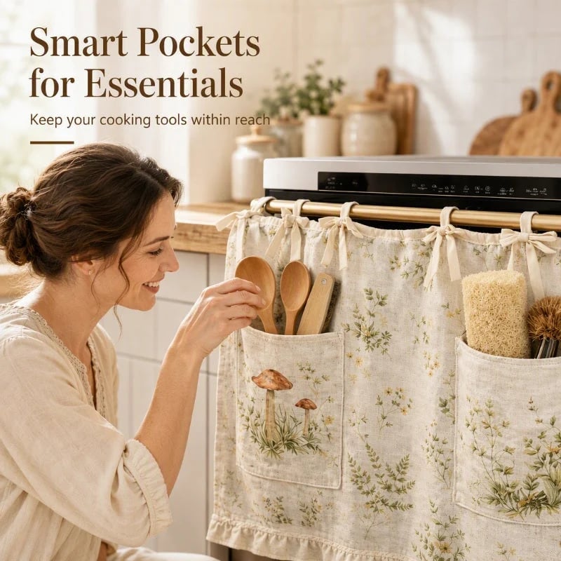 📢📢49% OFF !!⏰Oven Skirt Curtain with Pockets