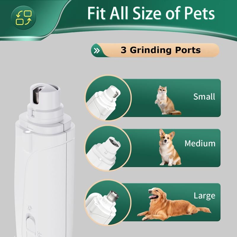 🔥🌟2-in-1 pet nail polisher, dog nail clipper trimmer, ultra quiet electric nail set