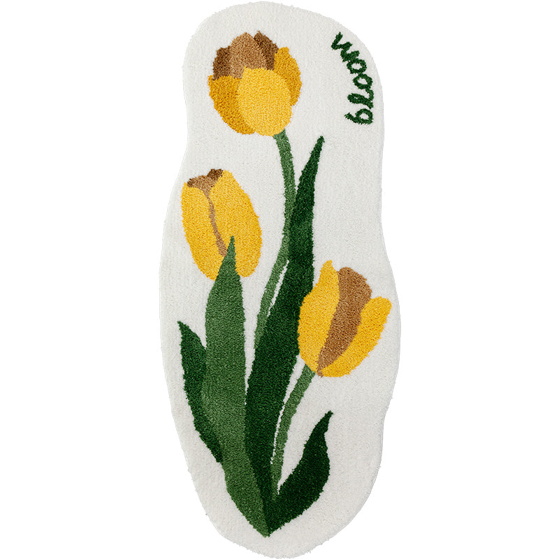 Yellow Tulip Bedroom Runner Mat