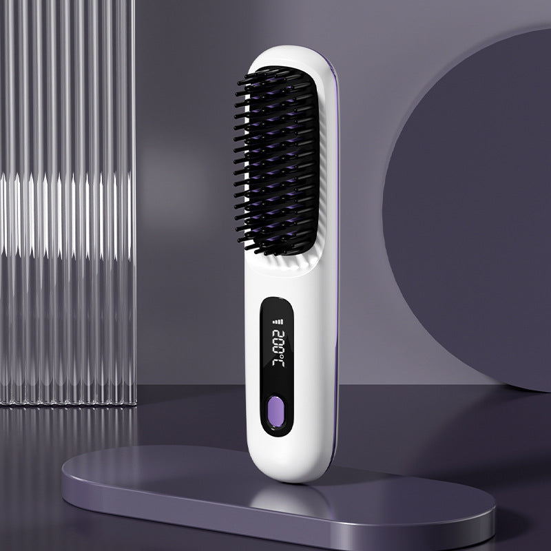 👩‍🦰2-in-1 USB Rechargeable Heated Hair Straightening Brushv