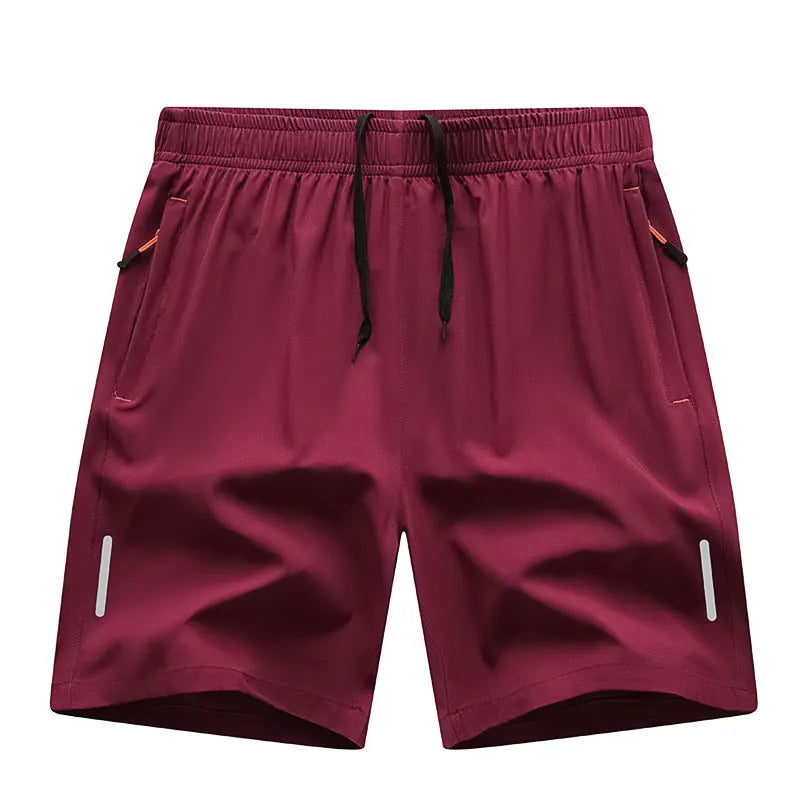 Casual Running Straight-Leg Shorts (with Zipper Pockets and Reflective Strips)