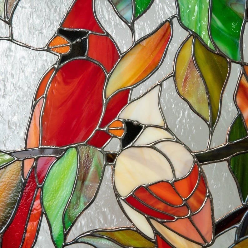 🔥Stained Birds on Window Panel🕊️✨
