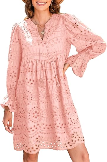2025 New Arrival- Casual Eyelet Lace Dress for Women(Buy 2 Free Shipping)