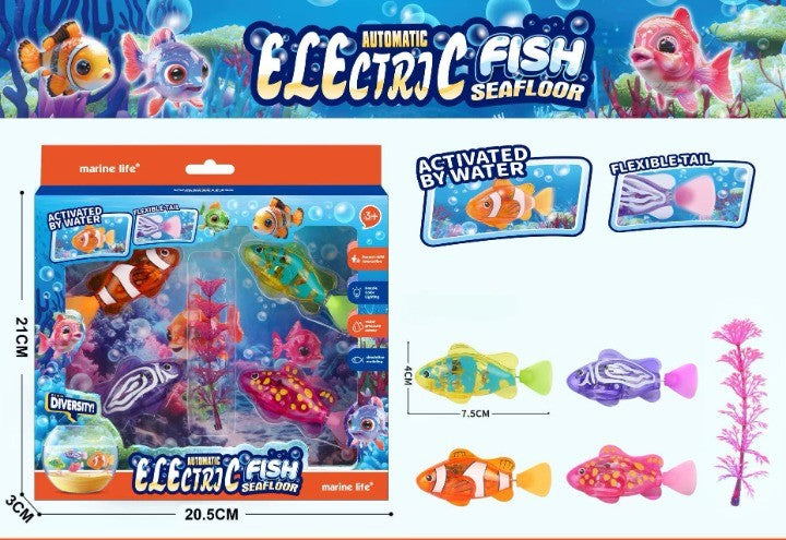 Magic Glowing Robot Fish (4-Pack) - Water-Activated LED Swimming Toys 🐠✨