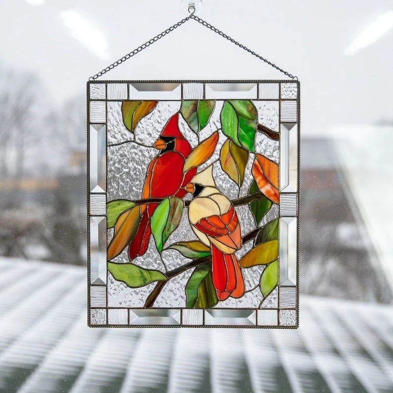 🔥Stained Birds on Window Panel🕊️✨