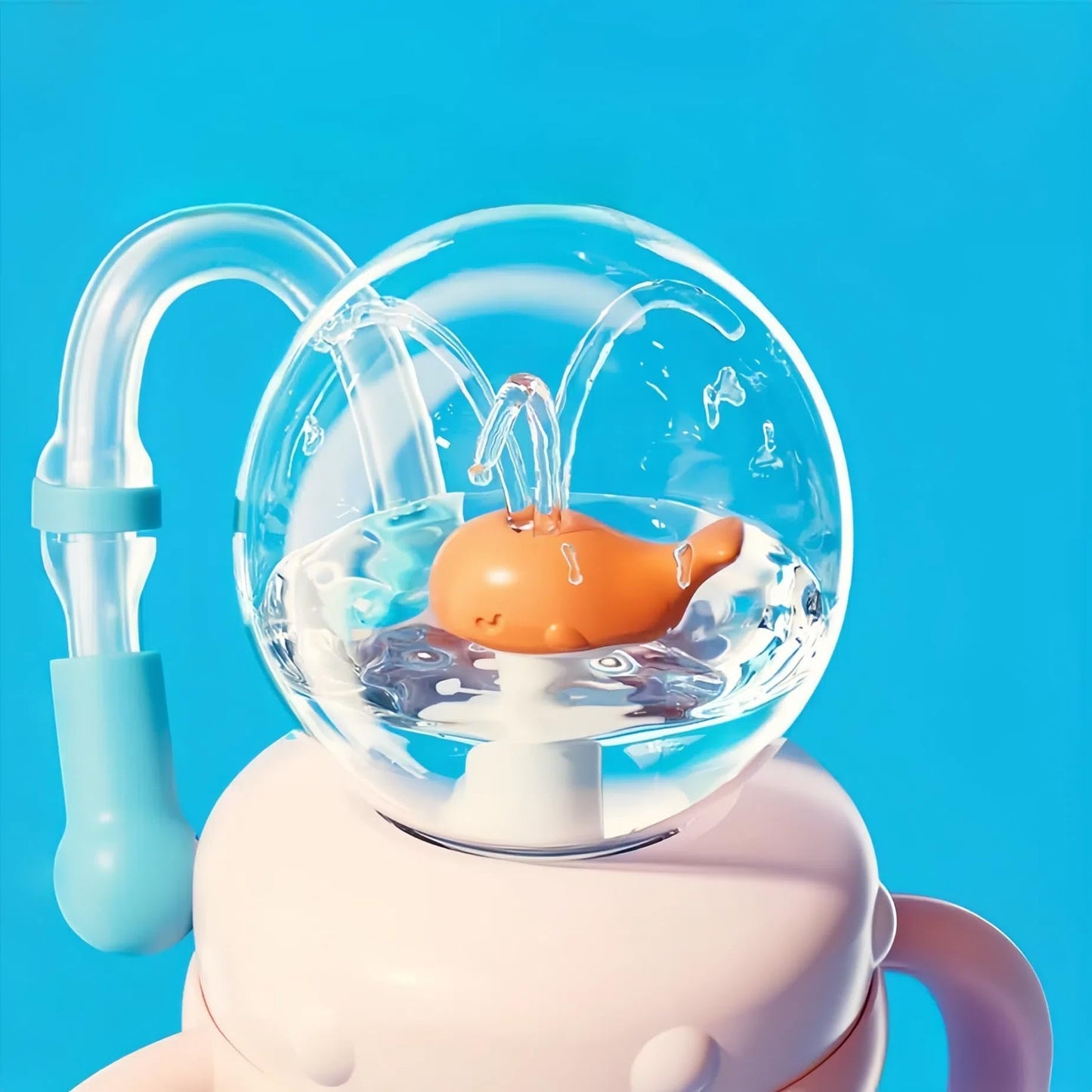 aldorian™-Drinking Cup With Whale Squirt, Weighted Sippy Cups With Adjustable Straps