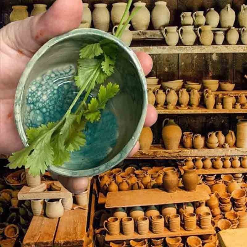 50% off  Pottery Herb Stripper Bowl