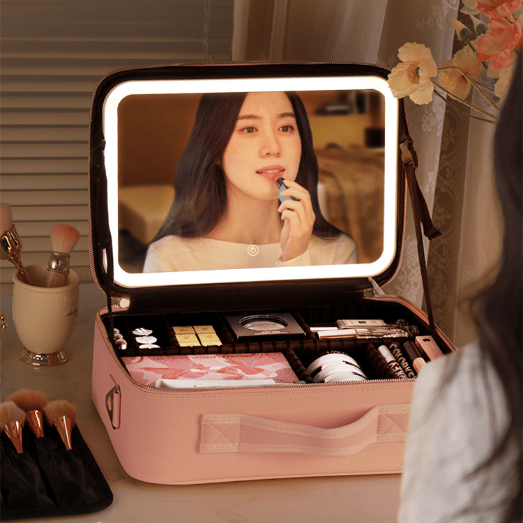 aldorian™-💝Makeup bag with LED Mirror