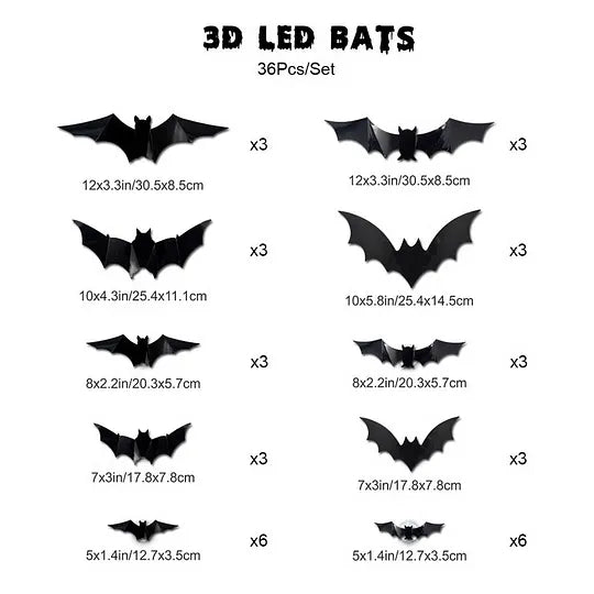 🦇Halloween Special Offer – LED Illuminated 3D Bat Wall Decor