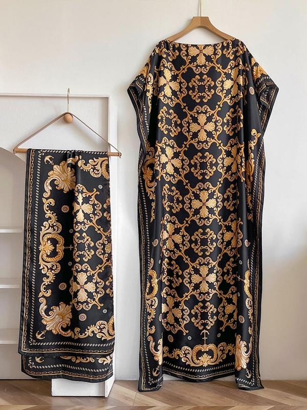 💥Women's Floral & Butterfly & Peacock Print Cape Shawl & Scarf Set