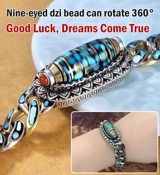 aldorian™-🎁 Turquoise Six-character Mantra Nine-Eyed Bead Bracelet