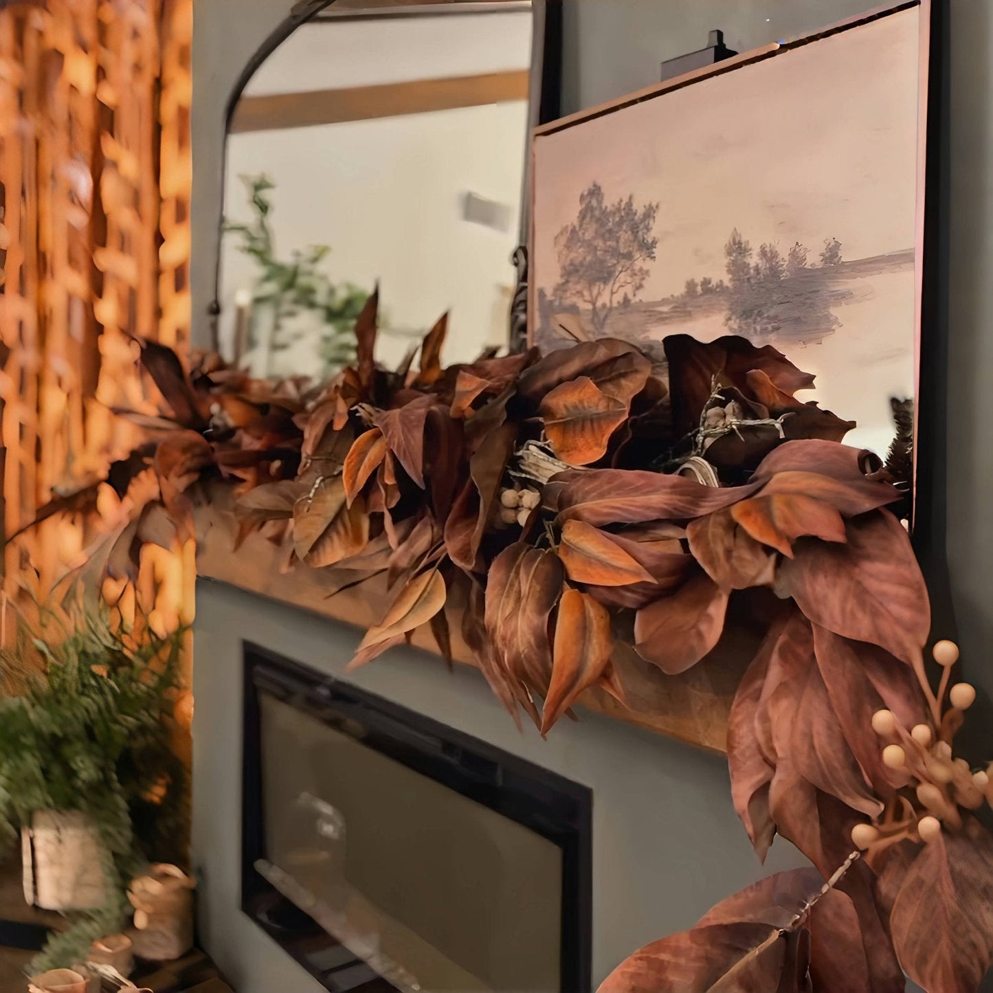 🍂Brown Magnolia Leaf Garland