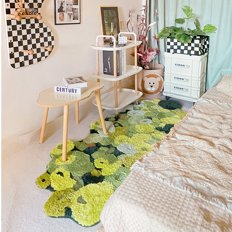 3D Green Moss Bedroom Runner Mat