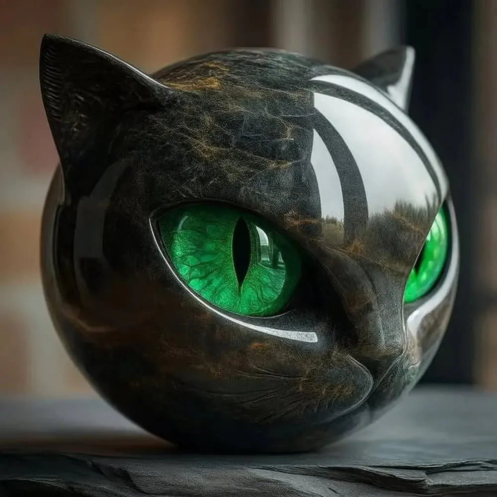 😽Elegant Black Cat Sculpture Art Ornament