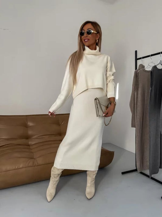 aldorian™-🔥Buy 2 Free Shipping🔥Dress and Turtle Neck Sweater Set