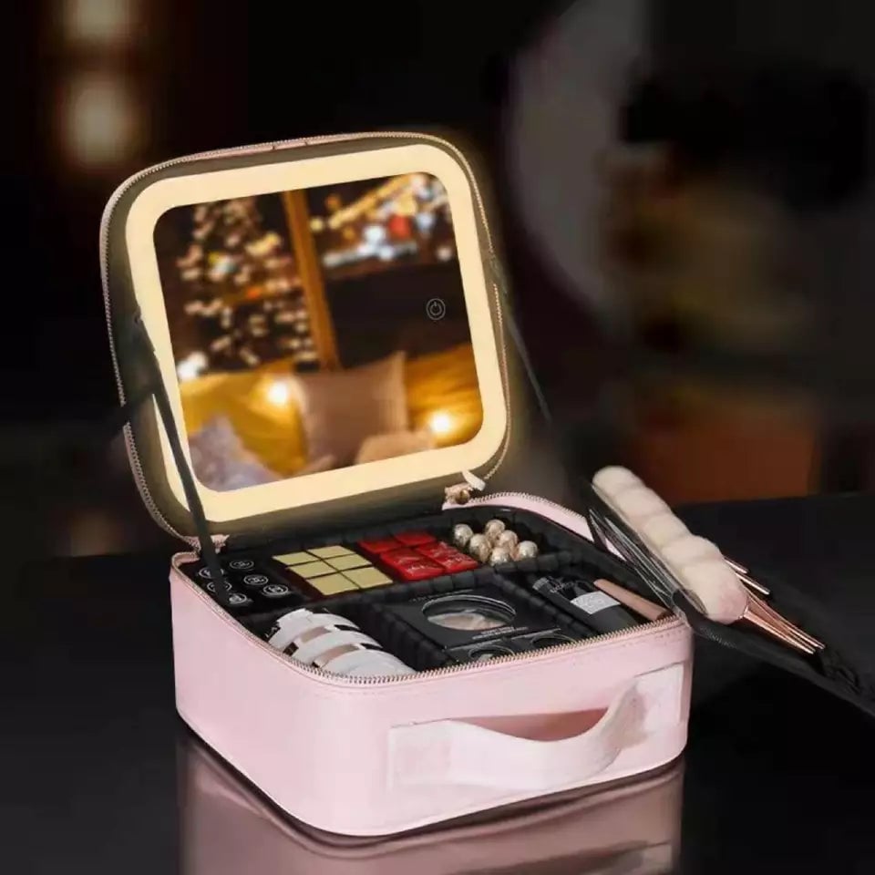 aldorian™-💝Makeup bag with LED Mirror