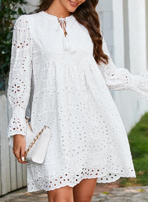 2025 New Arrival- Casual Eyelet Lace Dress for Women(Buy 2 Free Shipping)
