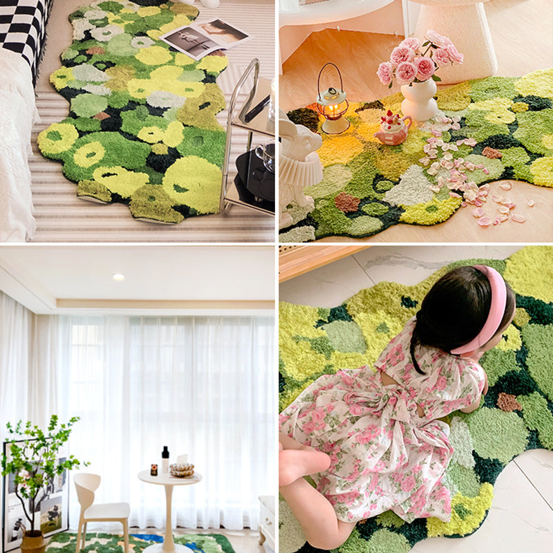 3D Green Moss Bedroom Runner Mat