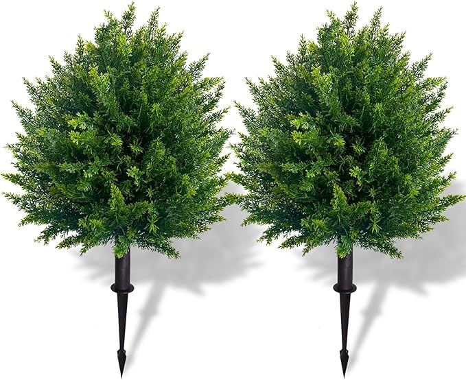 💥UV Resistant Artificial Cedar Topiary Ball Tree