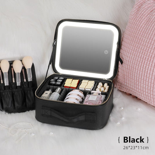 aldorian™-💝Makeup bag with LED Mirror