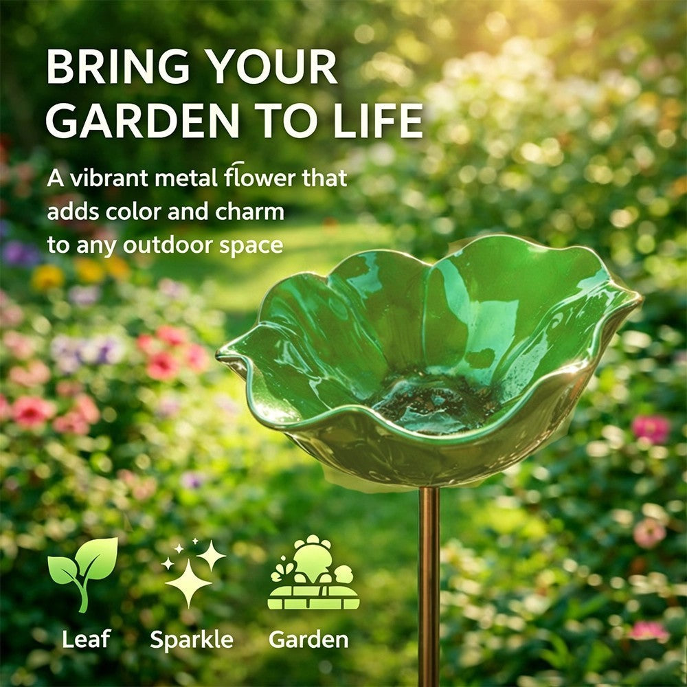 🐦 Handcrafted Outdoor Metal Flower Garden Stakes 🐦